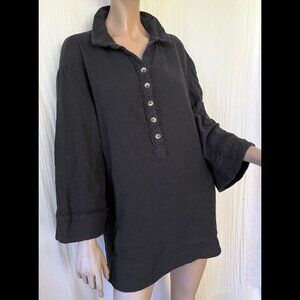 Free People long tunic or mini dress black bell sleeves S